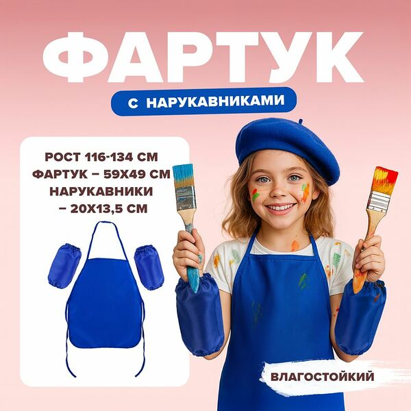 Фартук с нарукавниками детский, в ассортименте
