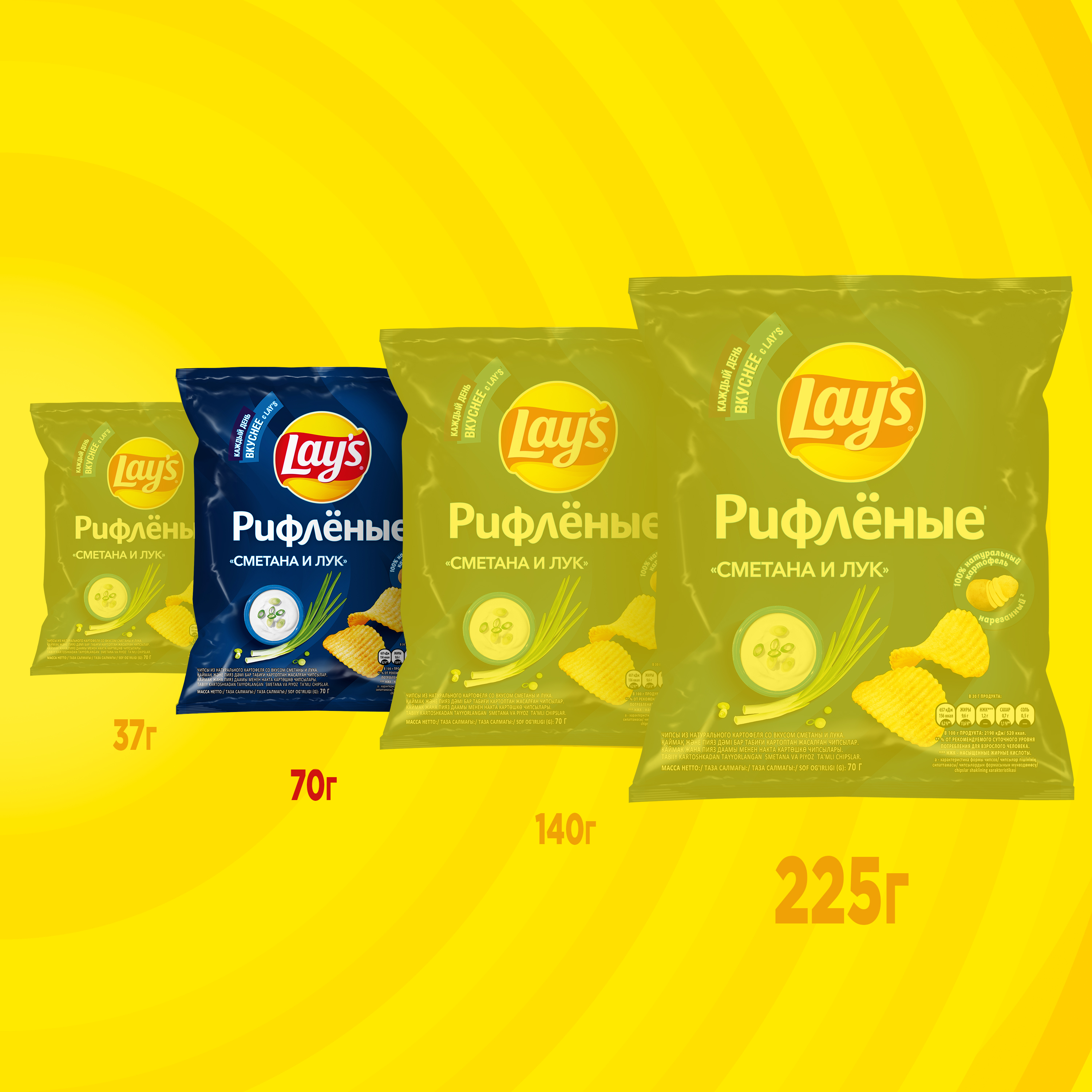 

Картофельные чипсы Lay's Рифленые Сметана и Лук 70 г