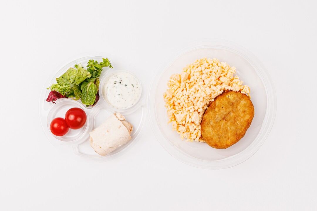 

Завтрак боул с хашбрауном и шпинатом, кафе 250 г