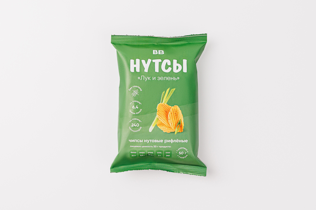 

Чипсы нутовые ВкусВилл Лук и зелень, 50 г