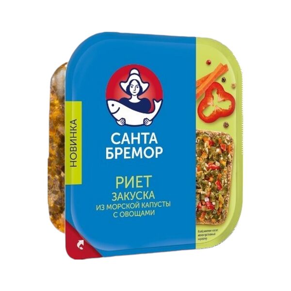 Изд рыбн кулин Салат из капусты морской маринов Риет Закуска с овощами 150г п/уп