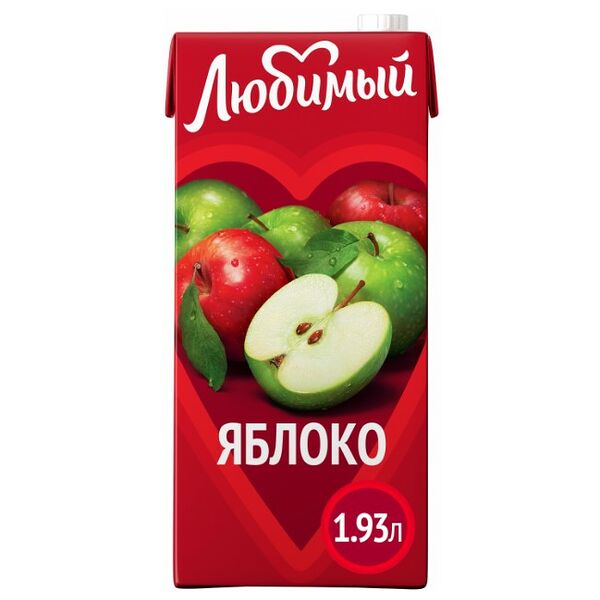 Напиток сокосодержащий Любимый яблочный осветленный 1.93 л