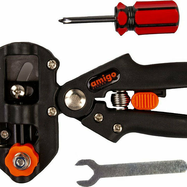 Набор для прививки Amigo, дерево, черный, 6 предметов, чехол 21.5 см