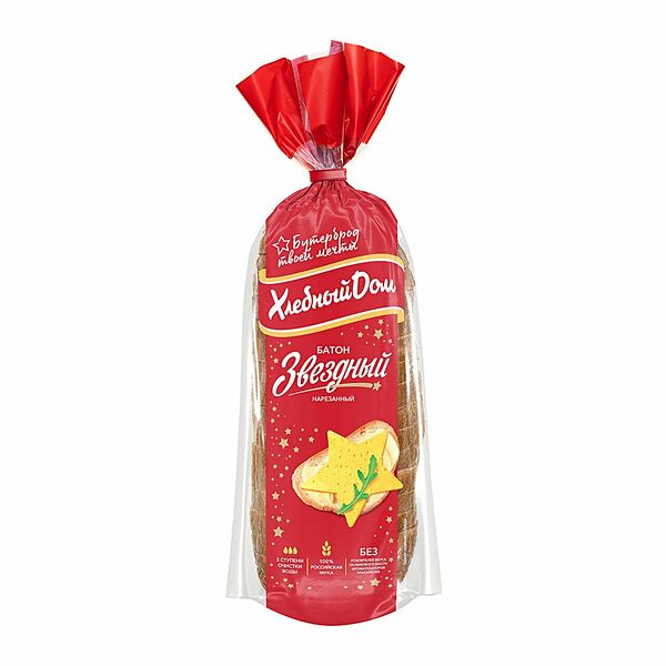 Батон Хлебный дом Звездный нарезанный 350 г