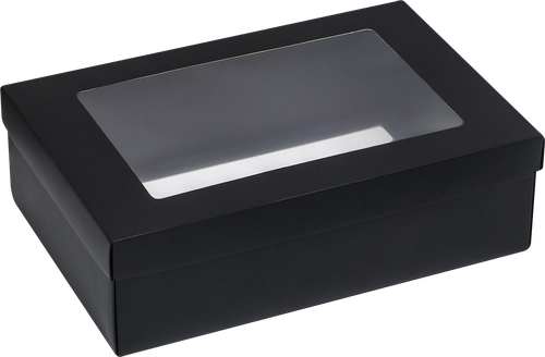 

Коробка складная Черная с окном 9702362 30х20х9 см