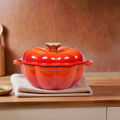 

Кастрюля Homeclub Pumpkin чугун эмалированное покрытие 1.7 л