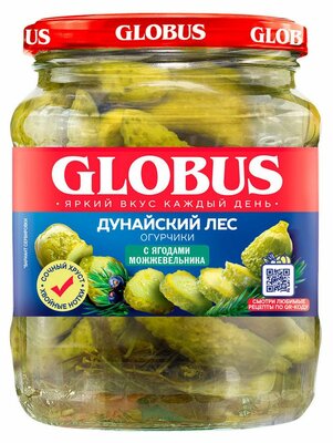Огурцы Globus маринованные с можжевельником 510 г