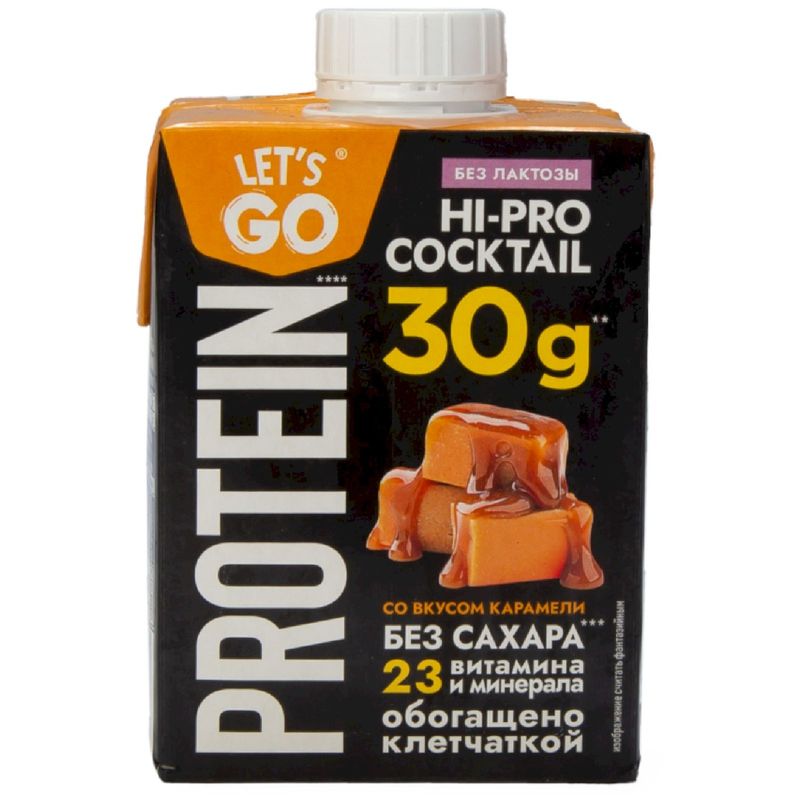 

Молочный коктейль Let's go Карамель обезжиренный 500 г