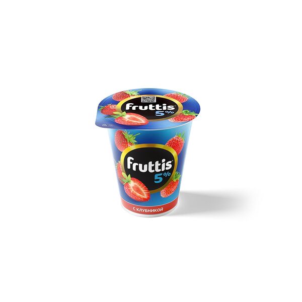 Продукт йогуртный Фруттис Сливочное лакомство клубника жир. 5% вес 290г Campina