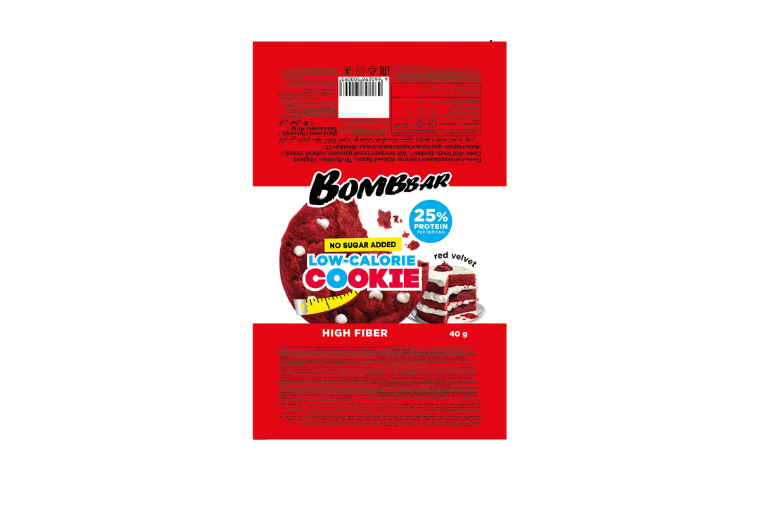 

Печенье BombBar Low-Calorie Cookie низкокалорийное красный бархат 40 г