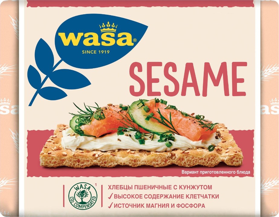 

Хлебцы пшеничные Wasa Sesame с посыпкой из жареного кунжута 200 г
