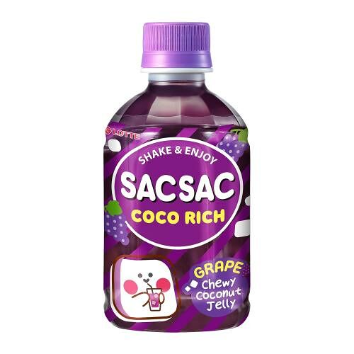 Напиток Sac Sac Coco Rich с кусочками кокосового желе со вкусом винограда 280 мл