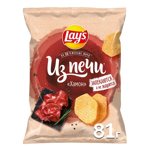 Картофельные чипсы Lay's Из печи Хамон 81 г
