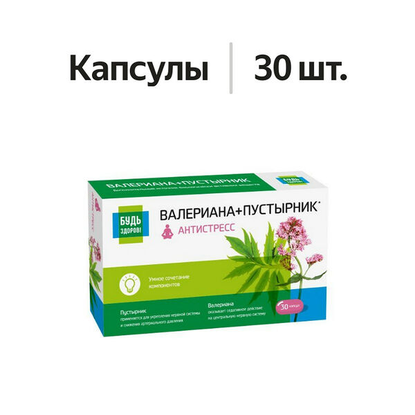 Будь Здоров! комплекс Валериана+Пустырник капсулы 30 шт