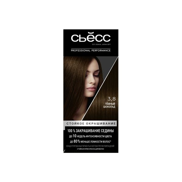 Краска для волос Сьёсс Color 3-8 Темный шоколад 115 мл