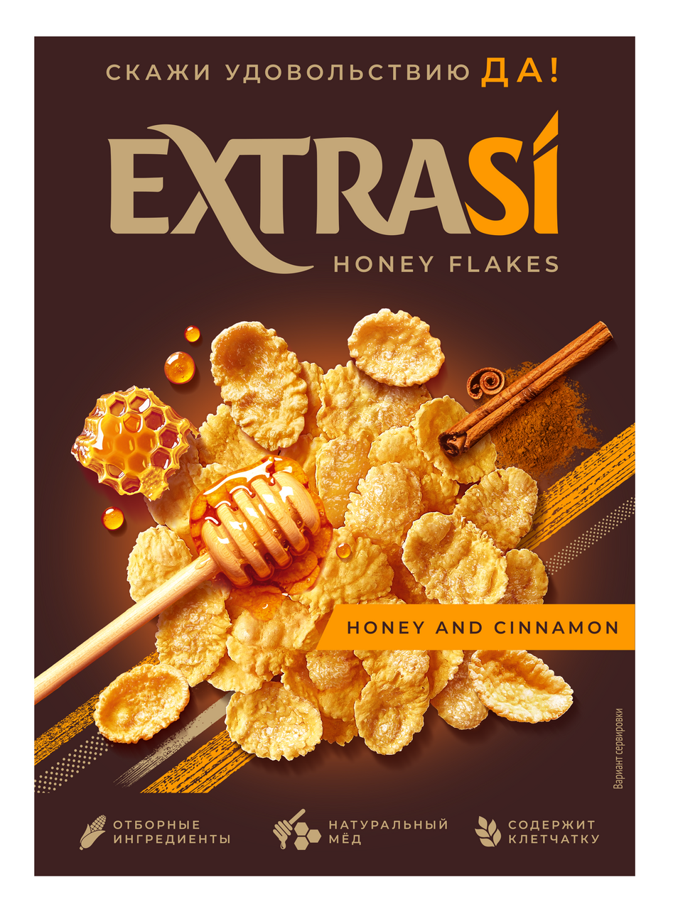 

Хлопья кукурузные Extrasi с медом и корицей 250 г