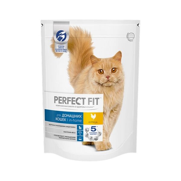 Корм для живущих в помещ взрослых кошек Perfect Fit с курицей 650г