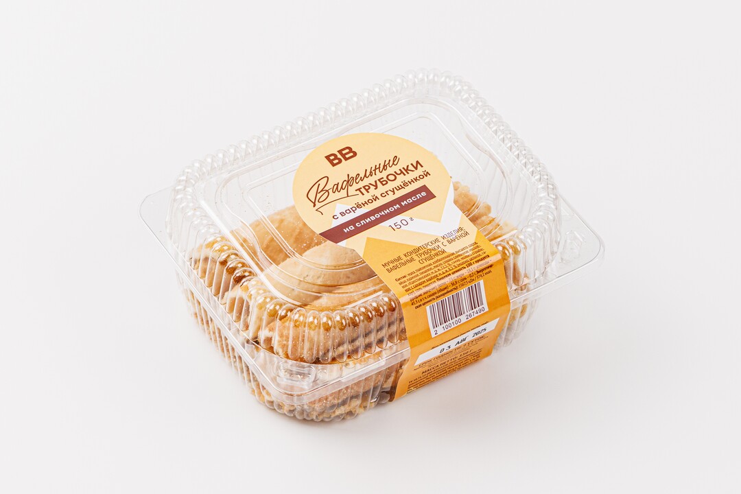 

Вафельные трубочки ВкусВилл с вареной сгущенкой 150 г