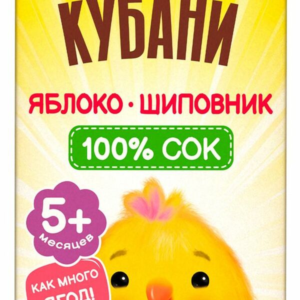 Сок Дары Кубани Яблоко-шиповник с 5 месяцев 200 мл