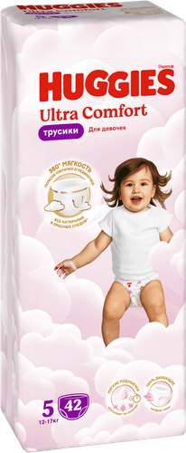 

Подгузники-трусики для девочек Huggies Ultra Comfort 5 12-17 кг 42 шт