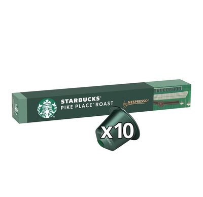 Кофе в капсулах Starbucks Обжарка Пайк-плейс лунго (Pike Place Roast Lungo) натуральный жареный молотый 53 г 10 шт.