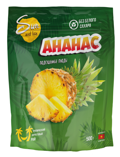 Ананас сушеный Sun and Life без сахара 500 г