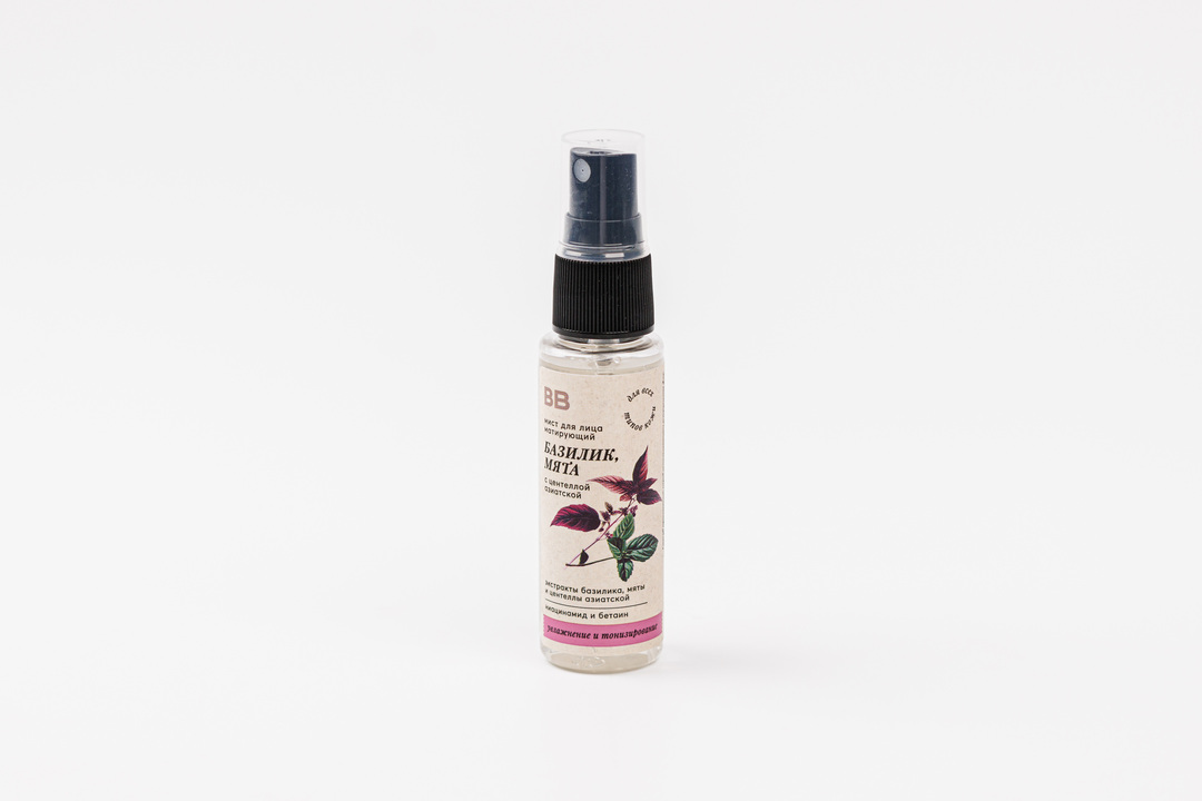 

Мист для лица матирующий ВкусВилл Базилик, мята с центеллой азиатской 30 мл