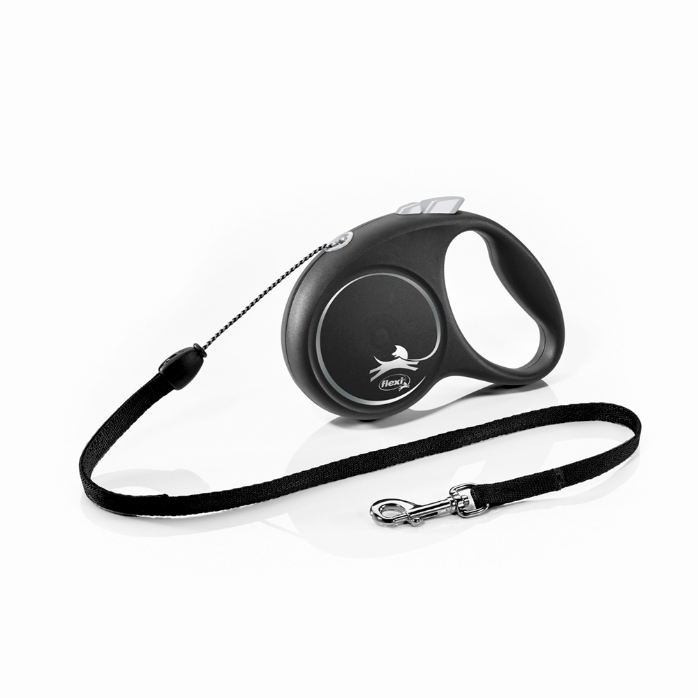 

Flexi рулетка black design S до 12 кг, 5 м трос, серебряный