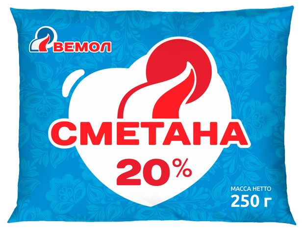 

Сметана Вемол 20% 250 г