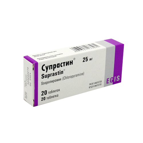 Супрастин 25 мг № 20 табл