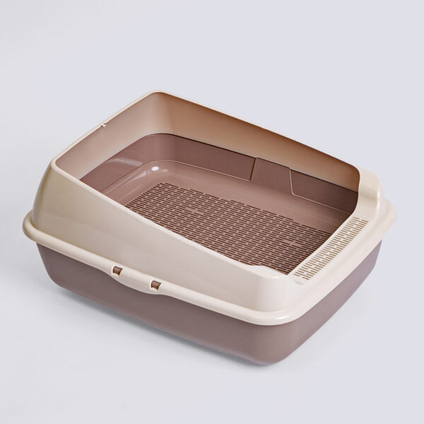 Лоток Rurri с высокими бортами для кошек 50.5х39х23.5 см какао