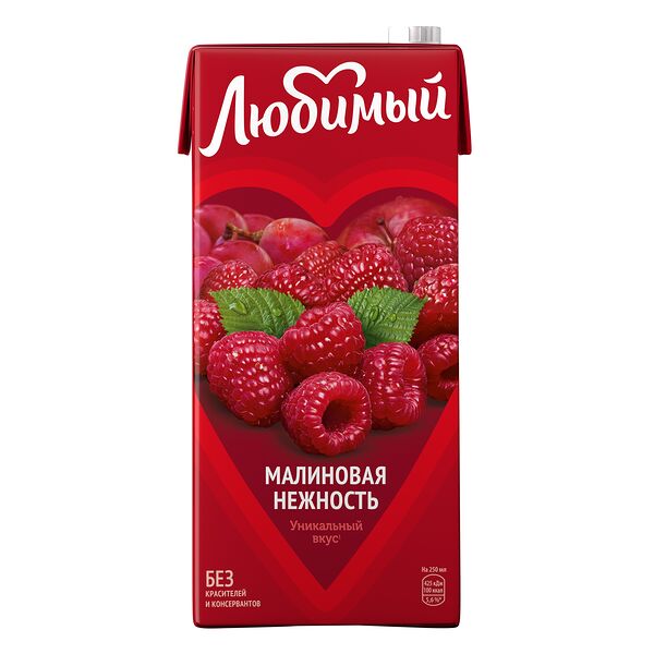 Сокосодержащий напиток Любимый малиновая нежность 0.95 л