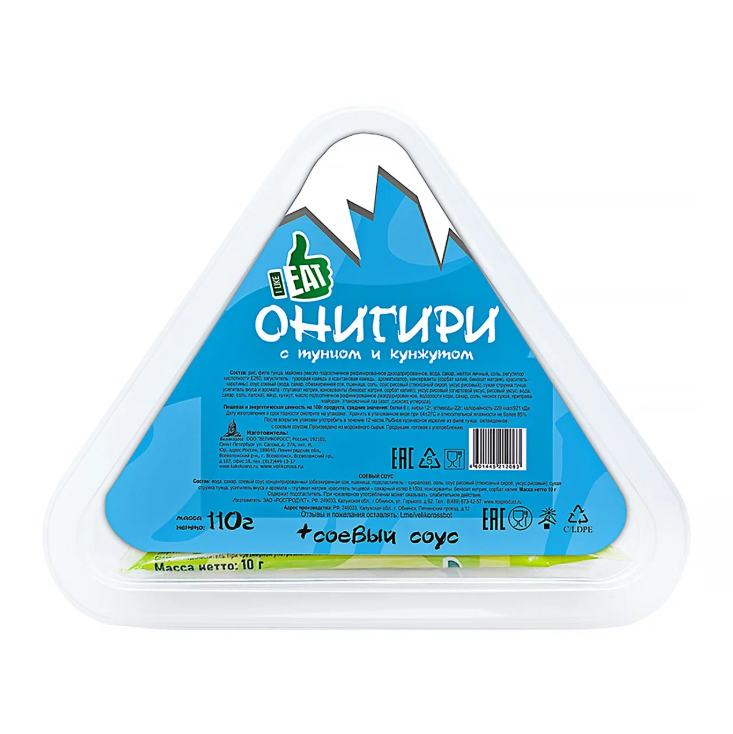

Онигири I Like Eat с тунцом, кунжутом и соевым соусом 110 г