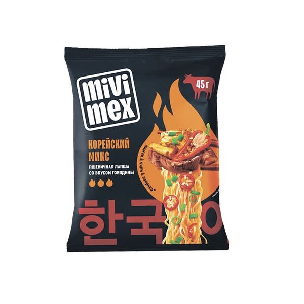 Лапша быстрого приготовления Mivimex говядина корейский микс 45 г