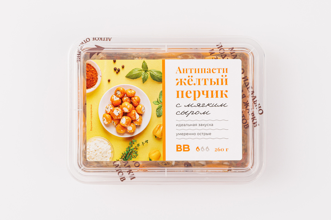

Антипасти ВкусВилл желтый перчик с мягким сыром 260 г