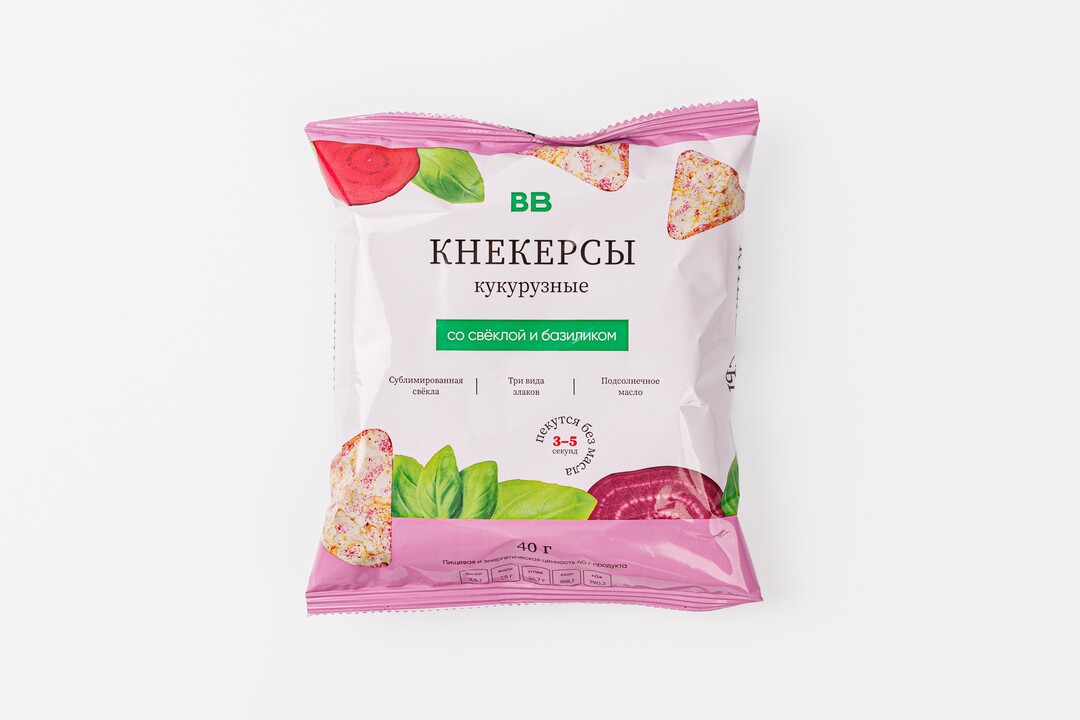 

Кнекерсы кукурузные ВкусВилл со свеклой и базиликом 40 г