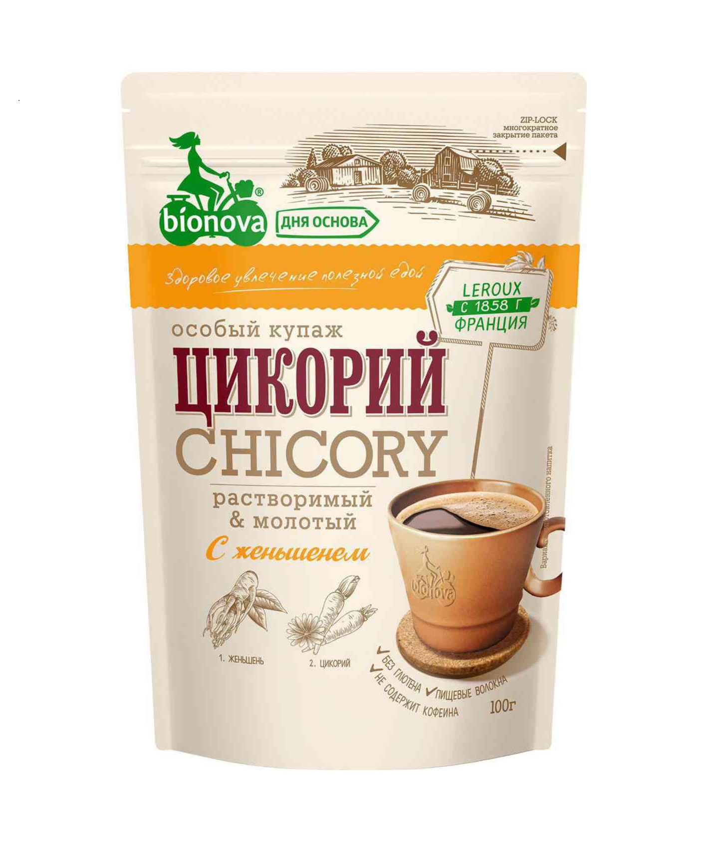 

Цикорий Bionova Женьшень 100 г