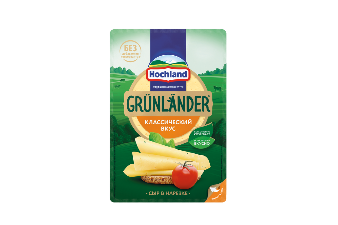 

Сыр Hochland Grunlander 50% нарезка 130 г