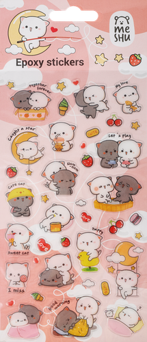 

Наклейки гелевые MESHU Cute kittens, 10х23см, пакет европодвес