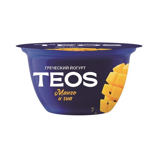 Йогурт греческий TEOS 2,0 % манго-чиа Савушкин 