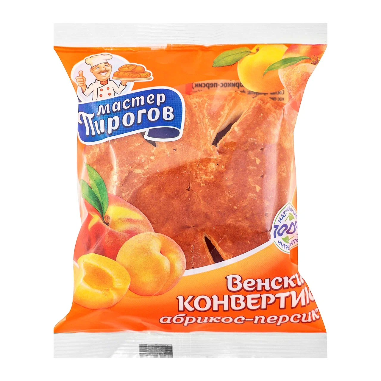 

Слойка Мастер Пирогов Венский конвертик с начинкой абрикос-персик 70 г