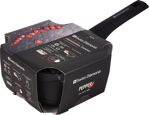 

Ковш Swiss Diamond Pepper 16 см с крышкой литой алюминий индукция 1.3 л