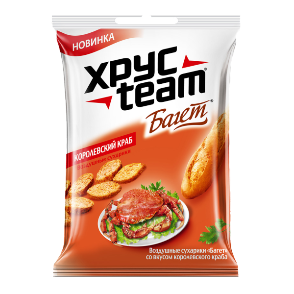

Сухарики Хрусteam Багет Королевский краб 60 г