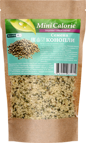 Семена пищевые Mini Calorie конопли очищенные 100 г