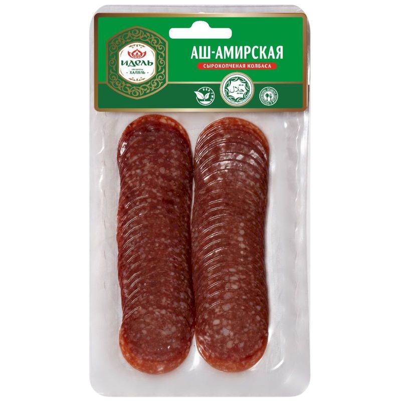 

Колбаса Идель Аш-Амирская из мяса цыпленка сырокопченая нарезка 80 г