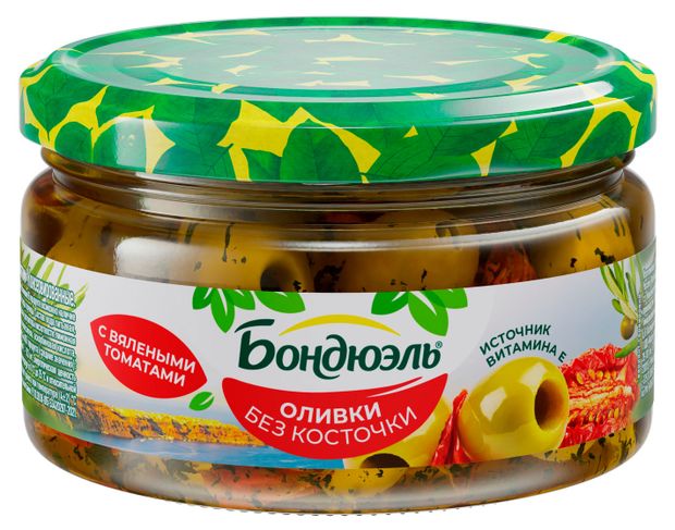 

Оливки без косточки Бондюэль с вялеными томатами 200 г