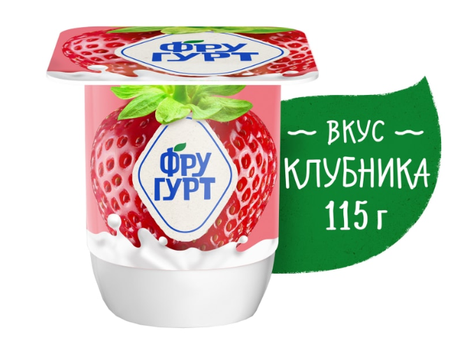 

Продукт йогуртный Фругурт пастеризованный со вкусом клубники 2.5% 115 г
