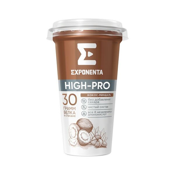 Напиток кисломолочный Exponenta High-Pro кокос-миндаль