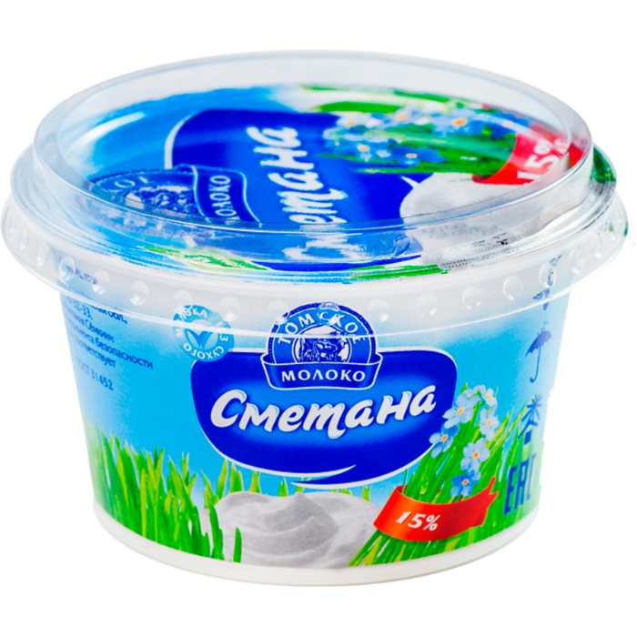 

Сметана Томское молоко 15% 180 г