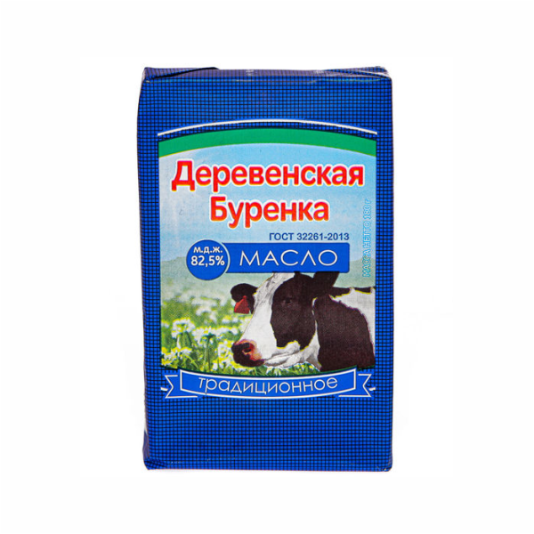 

Масло сливочное Деревенская Буренка Традиционное 82.5% 180 г